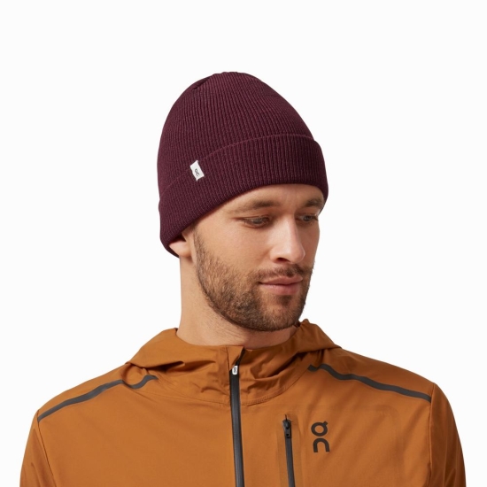 On Cloud Merino Beanie Klobuky Panske Červené | 35064KQOP